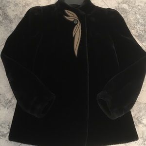 VINTAGE SASSON BLACK LUX FAUX FUR COAT.